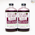 Pick Up The Beet Organic Beet Juice Kvass with Live Probiotics Vegan - Natural Nitric Oxide Boost Fermented Beet Tonic Sugar Cravings Support 32 Ounces 2 Bottles