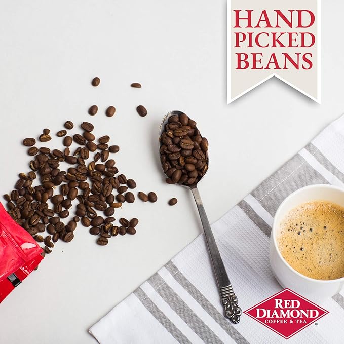 Red Diamond Whole Bean Coffee Classic Blend Medium Roast Premium Arabica Whole Beans Smooth &amp Rich Flavor 11 Ounce Resealable Bag (Pack of 3)