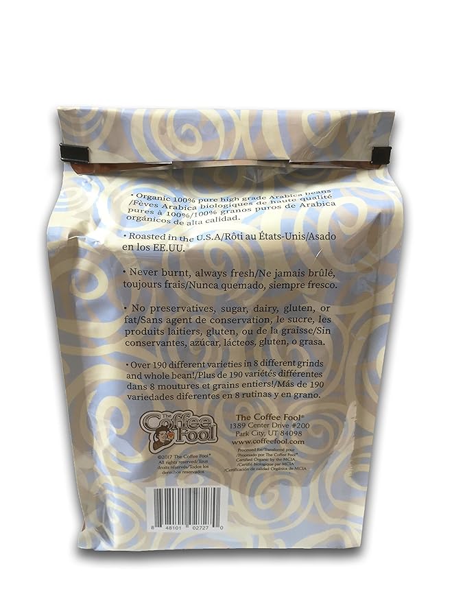 Coffee Fool’s Organic Fair Trade House French 2 Pound (Whole Bean)