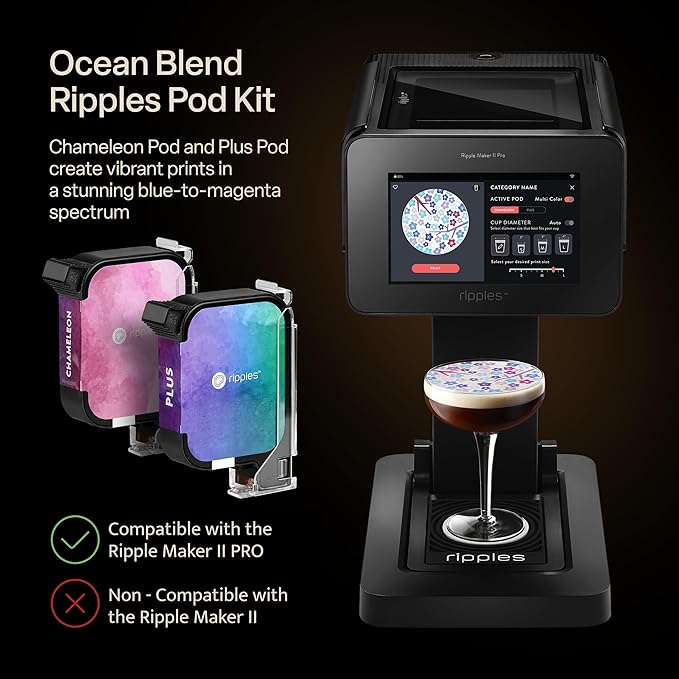 Ripples Pods - Natural Extracts Maker Machine | Plant-Based No Artificial Colors No Preservatives (Ocean Blend Pod)