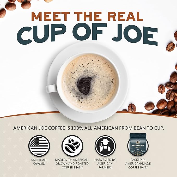 American Joe Coffee Pearl Harbor 100% US Grown Specialty Coffee Roasted in Kansas City Medium-Dark | Whole Bean 12oz Gourmet Artesian Grade American Grown American Made Hawaiian Coffee