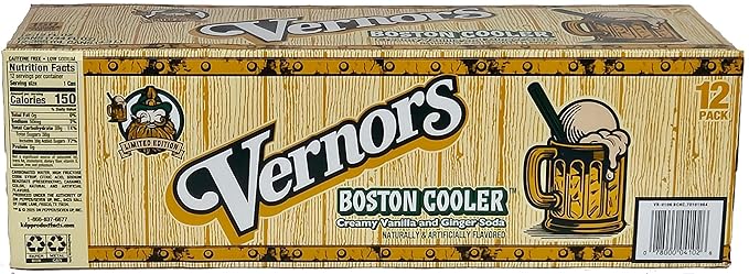 Vernors Ginger Soda (ale) Boston Cooler Edition creamy vanilla 12-pack 12-ounce cans in fridge pack (12-count)
