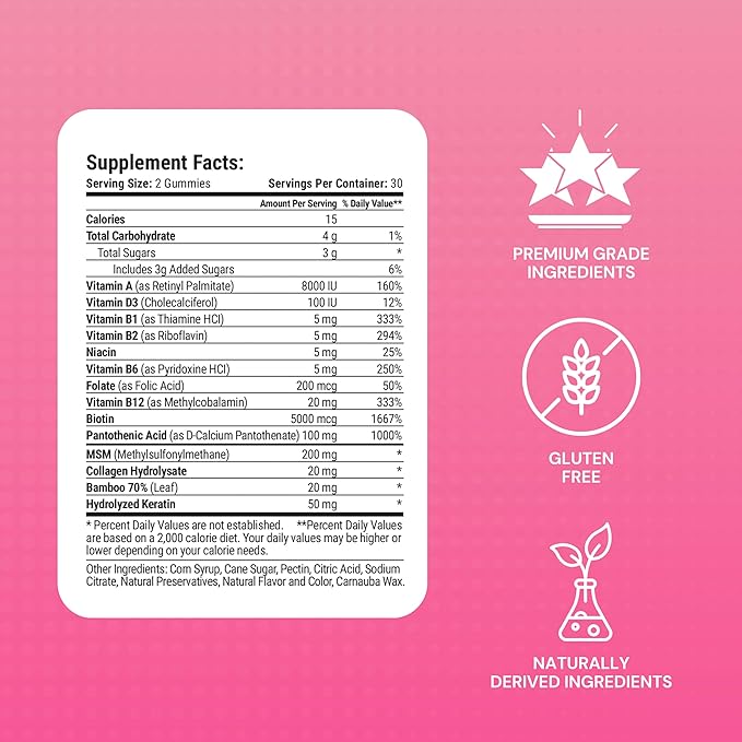 Le-Vel Thrive Collagen Gummies | 30 Servings | Hair Skin &amp Nails Support with Biotin &amp Collagen