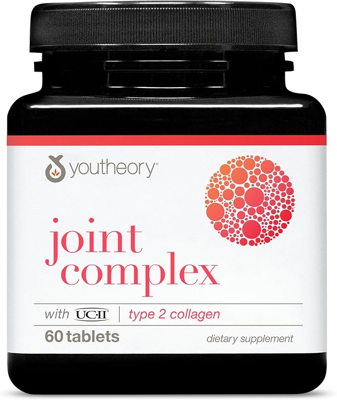 Youtheory Joint Complex with UC-II Collagen - Type 2 Collagen Peptides for Joint Support* - with Boswellia Ginger &amp Turmeric - Supports Anti-Aging* - 60 Count (30-Day Supply)