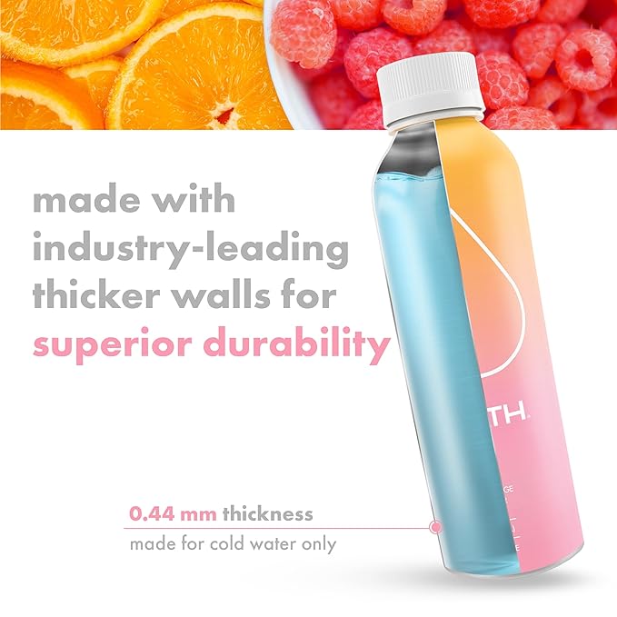 PATHWATER Raspberry Orange Flavored Sparkling Water - Ultra-Purified pH-Balanced Carbonated Soda Water in Aluminum Bottle - BPA-Free Light Reusable Infinitely Recyclable 20.3 fl oz (Pack of 4)