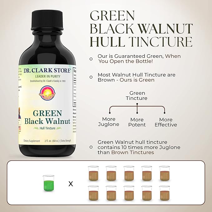 Original Green Black Walnut Hull Tincture (Extra Strength) by Dr. Hulda Clark (2 Fl Oz (Pack of 1))