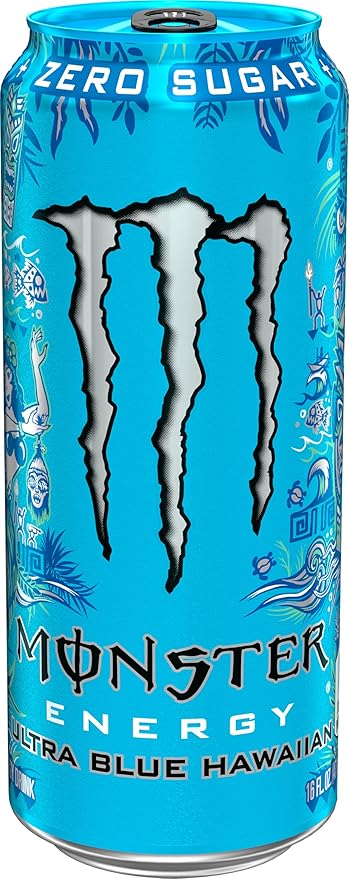 Monster Energy Ultra Blue Hawaiian Sugar Free Energy Drink 16 Ounce | Pack of 15