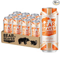 Bear 'n Beaver Premium Orange Creamsicle Craft Soda Soft Drinks - 100% Cane Sugar &amp Orange Extract - Vegan &amp Gluten-Free Bold Caffeine Free Flavor for Mocktails Floats Mixing - 12 Pack of 16