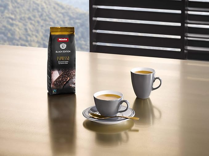 Miele Black Edition Espresso Hand-Selected &amp Hand-Roasted Whole Coffee Beans - USDA Organic Fair Trade Certified - 8.8 oz (250g) 2 Pack