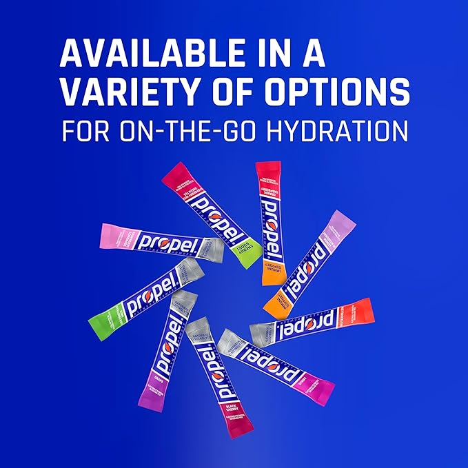 Propel Immune Support Electrolyte Enhanced Water Drink Mix Powder Packets Lemon Blackberry 100% DV Vitamin C Good source of Zinc Zero Sugar Hydration with Electrolytes and Vitamins (120 Packets)