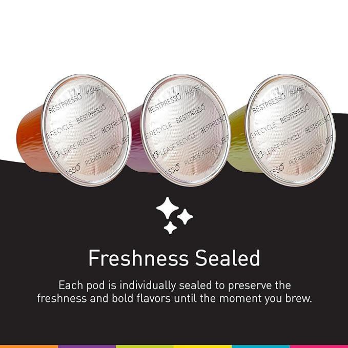 Bestpresso Coffee for Nespresso Original Machine 120 pods Certified Genuine Espresso Variety Pack Pods Compatible with Nespresso Original