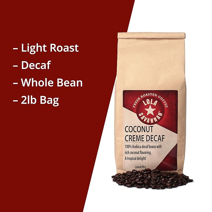 Lola Savannah Coconut Crème Whole Bean Decaf Coffee 2lb