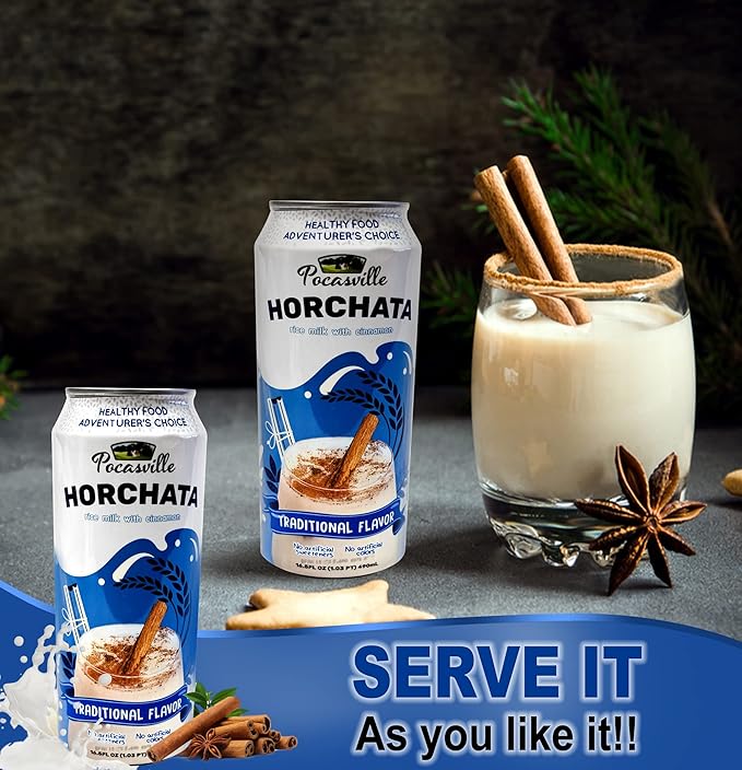 Pocasville Fruit Juices Squeezed not form Concentrate 16.5 Fluid Ounce Can (Horchata 12)