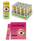 neutonic Nootropic Productivity Energy Drink &amp Focus Blend Powder Bundle | 12 Cans Wild Citrus &amp 16 Sticks Wild Berry | Zero Sugar | Support Memory Mental Clarity Cognitive Function