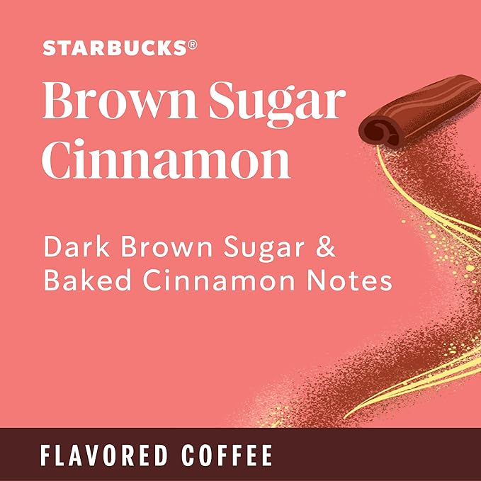 Starbucks Brown Sugar Cinnamon Hot or Iced Coffee Flavored Ground Coffee Six 11 oz Bags