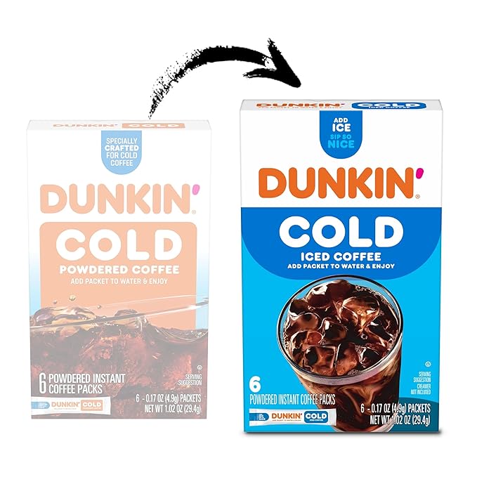 Dunkin' Cold Coffee Packet 1.02 oz. 6/Box (8133401632) (Pack of 3)