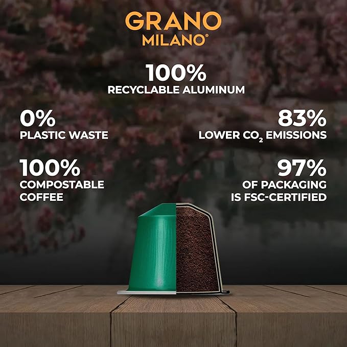 Grano Milano Variety Pack Coffee Capsules - 50 Aluminum Coffee Pods Compatible With Nespresso Original Line Medium And Dark Roast Made In Italy