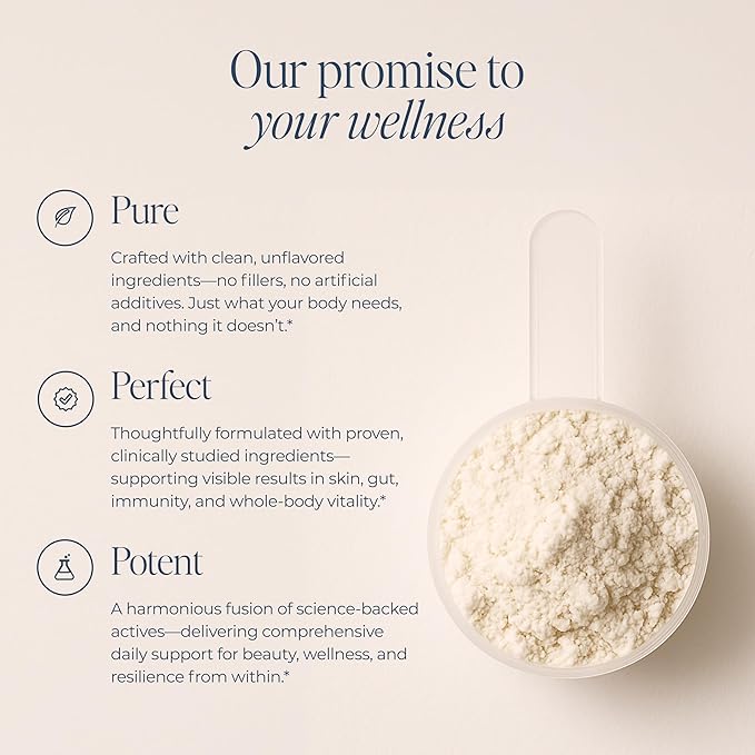 Advanced Beauty Collagen for Skin Elasticity Hair &amp Nails | Collagen Fusion+ 7-in-1 with VERISOL® Peptides ImmunoLin® IgG Hyaluronic Acid &amp Probiotics | Gut &amp Immune Support | Unflavore