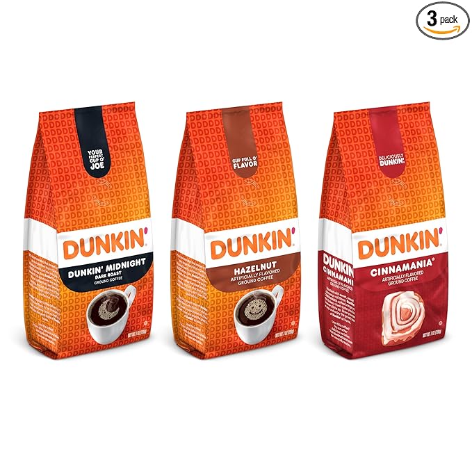 Dunkin’ Ground Coffee Limited Edition Variety Pack Three 7 Oz. Bags