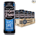 High Brew Coffee Triple Shot Vanilla Bean Cold Brew Coffee 11 Fl Oz Ready-To-Drink (Pack of 12)