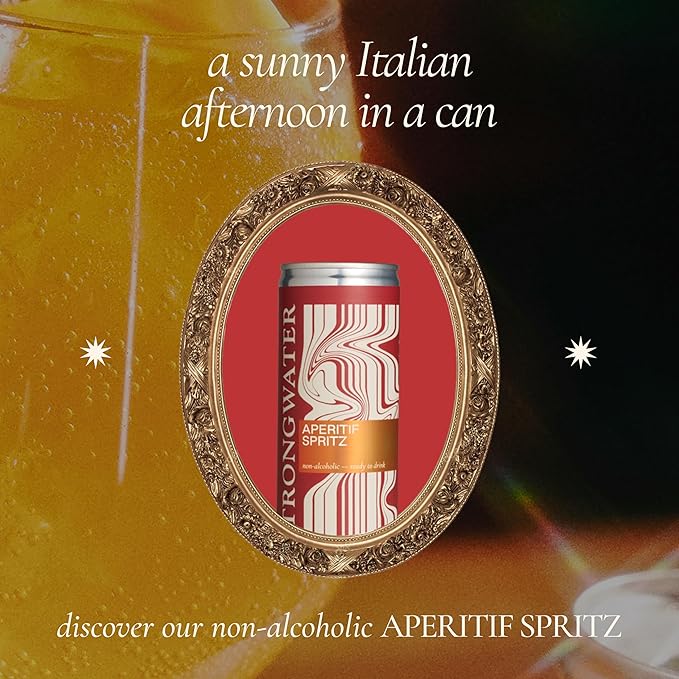 Strongwater Sparkling Spritz Aperitif - 12 Pack Cans (8.4 Fl Oz Each) - Premium Non Alcoholic Aperitif - Made with Filtered Rocky Mountain Water Gentian Grapefruit Quinine Real Cane Sugar