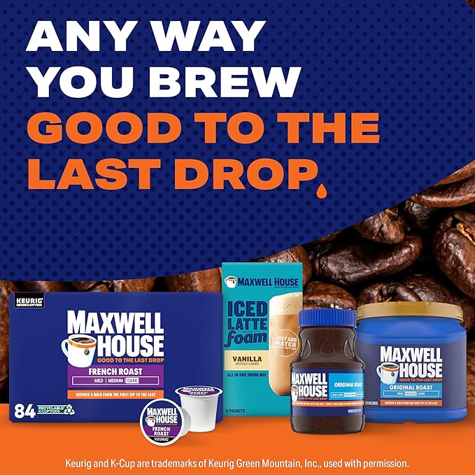 Maxwell House French Roast Dark Roast K-Cup Coffee Pods 84 ct Box