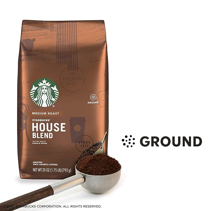 Starbucks Medium Roast Ground Coffee — House Blend — 100% Arabica — 1 bag (28 oz.)