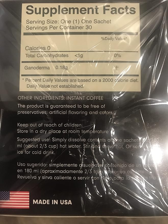 Eternal Gourmet Ganoderma (REISHI) Black Coffee 2 in1 Made in USA Cafe Negro con ganoderma Eternal(2-Pack)