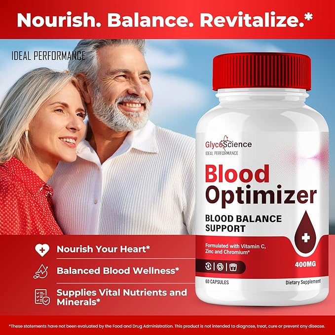 GlycoScience Blood Optimizer Capsules Glyco Science Advanced Blood Formula Supplement Pills - Maximum Strength All Natural Healthy Circulation &amp Stable Levels GlycoScience Reviews (60 Capsules)