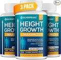 SILVERPEAKS Growth Capsules to Grow Taller - Height Growth Maximizer with Calcium for Bone Strength - Made in USA - Natural Get Taller Supplement - Free of Growth Hormone - Pack of 3