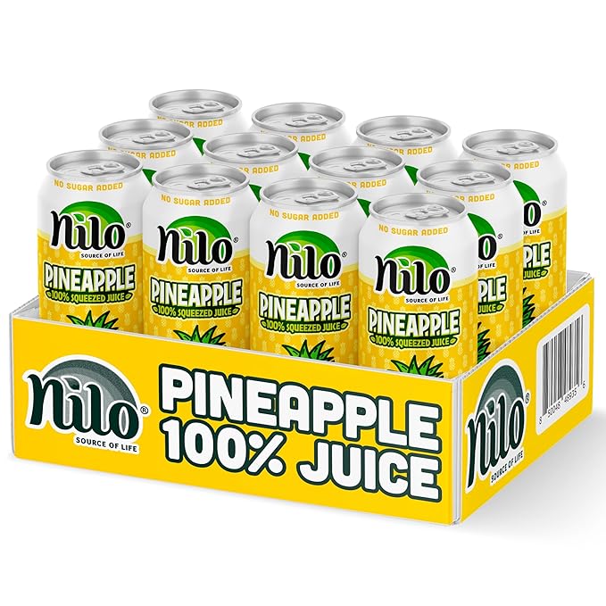 NILO Pineapple Juice | 100% Squeezed Pineapple Pina | NO Sugar added | NOT From Concentrate | 10.8 oz (Pack of 12)