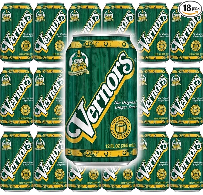 Woody's World - (18 Pack) Bundle of 12 oz. Vernor's Ginger Ale Soda | Great Home &amp Office Soft Drink Fridge Restock | Bulk Beverages For Snack Care Packages Vernors