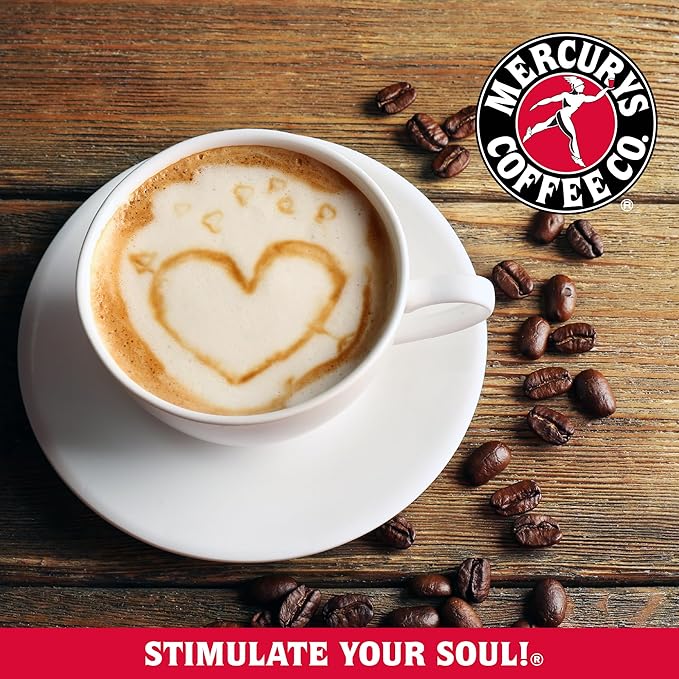 Mercurys Coffee Co. 100% Organic Rising Blend – Full Bodied Complex Balanced Medium Dark Roast Premium Arabica Coffee Sustainably Sourced Whole Bean 12 oz