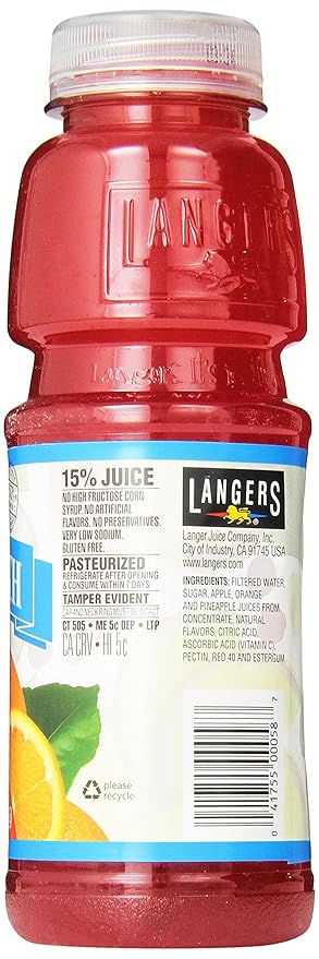 Langers Fruit Punch Juice 16-Ounces (Pack Of 12)