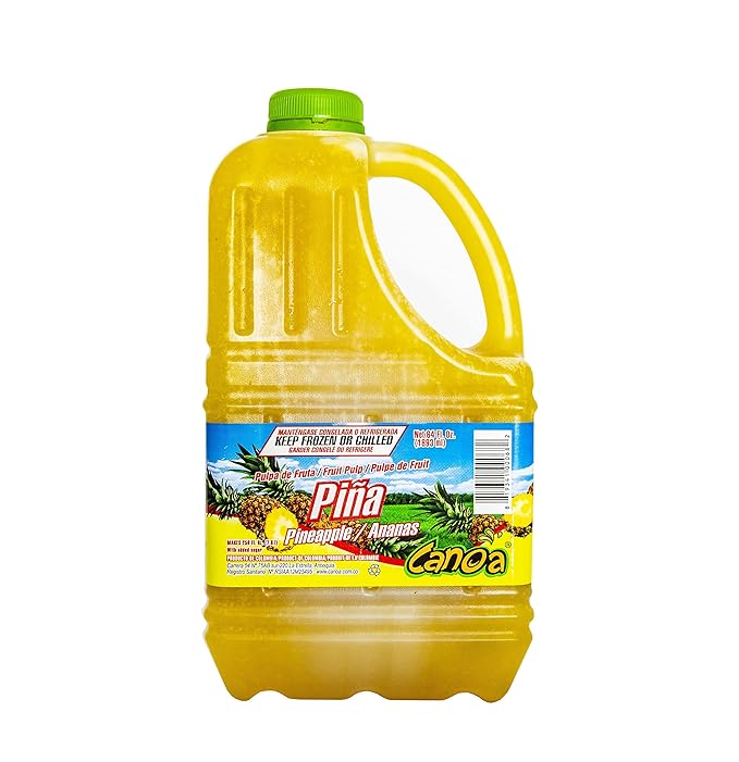 Canoa Fruit Pulp - Made With Real Fruit - 64 Fl Oz - Make Juices Cocktails Desserts and More - Choose From Many Flavors - Pineapple