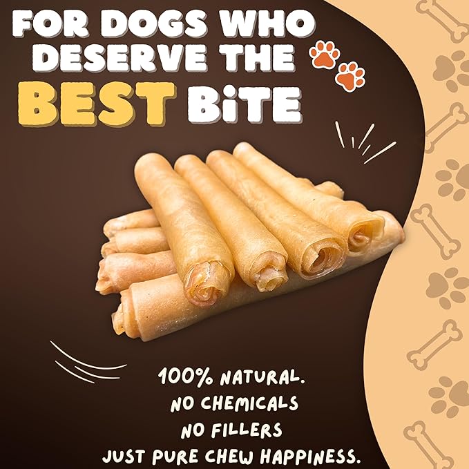 Woofley's Extra Thick Collagen Roll (10-12 Inch - 3 PCS) - Chews for Dogs - Bully Stick Rawhide Alternative Dog Chews No Hide Bones for Medium &amp Large Dogs