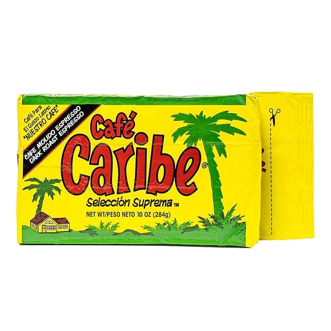 CAFE CARIBE 100% Espresso Coffee Brick Dark Roast Ground Coffee 10 Oz. (Pack of 12)