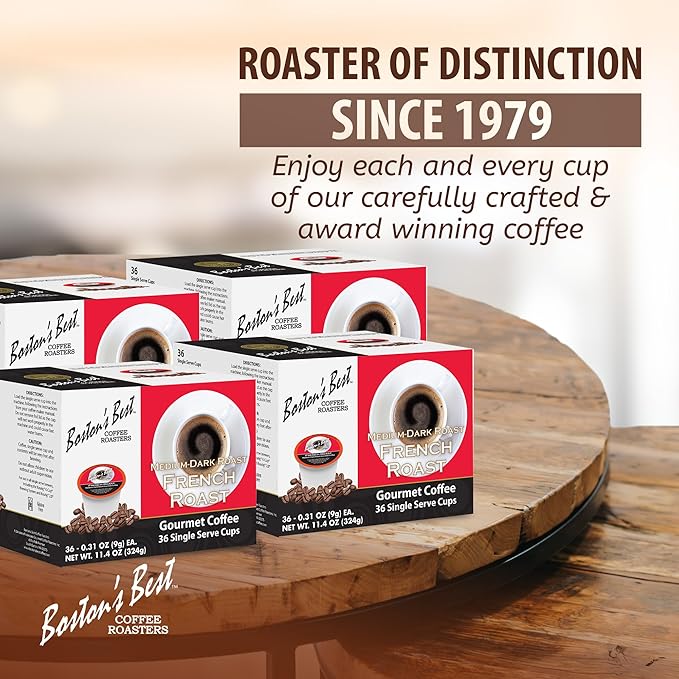Boston’s Best - Rich &amp Bold French Roast Gourmet Coffee Delectable Dark Roast Compatible with Keurig Coffee Maker - 144 Count (Pack of 1)