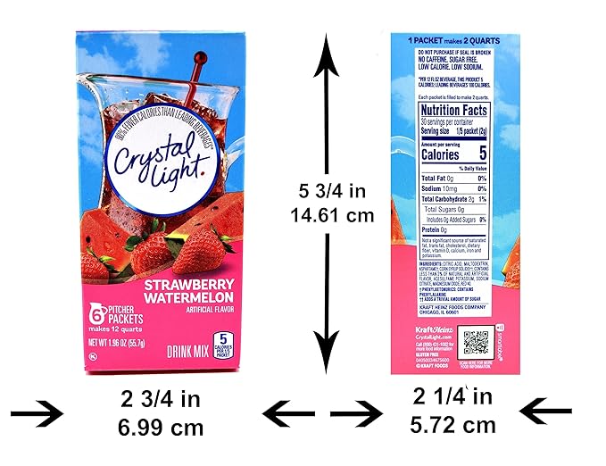 Crystal Light Strawberry Watermelon Drink Mix 12-Quart Canister (Pack of 12)