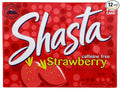 Shasta Strawberry Soda | Bold Ripe Strawberry Flavor | Caffeine-Free Soft Drink | 12-Pack of 12oz Cans | Sweet Fruity and Bursting with Classic Bubbly Fun