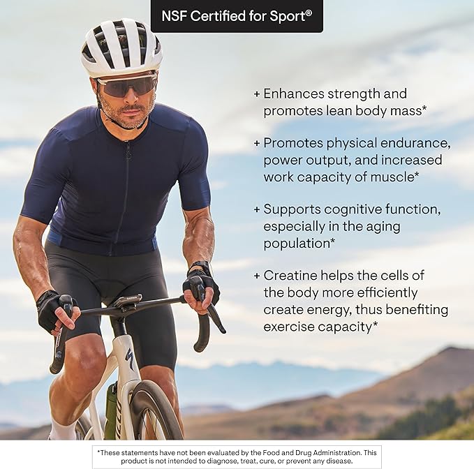 THORNE Creatine - Micronized Creatine Monohydrate Powder - Support for Muscles &amp Cognitive Function* - for Women &amp Men - Strawberry - NSF Certified for Sport - 5 g per Serving - 60 Servings