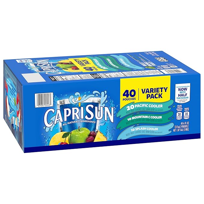 Caprisun Juice Variety Pouches Coolers Pack as Original 40 Count