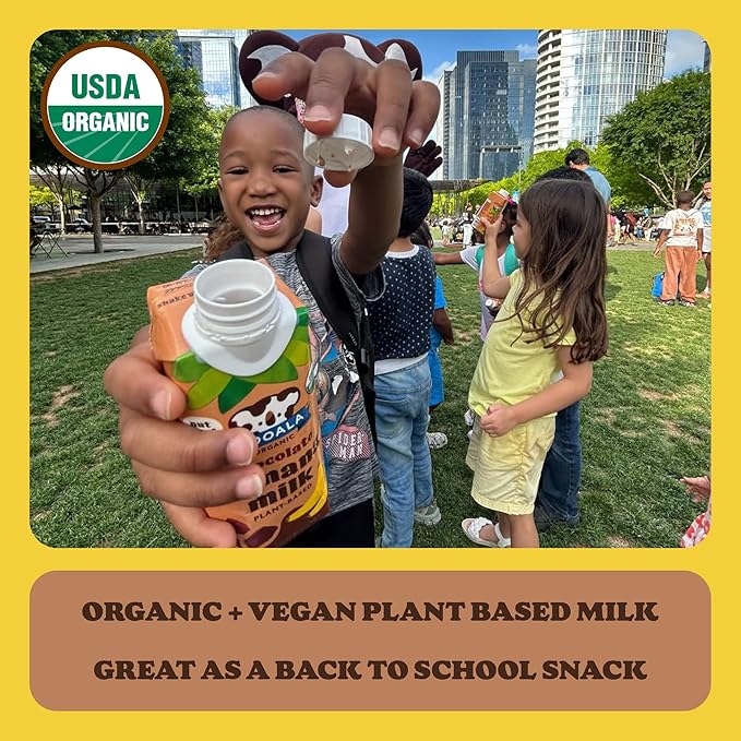 Mooala - Organic Strawberry Bananamilk Lunchbox Friendly Shelf-Stable Non-Dairy Nut-Free Plant-Based Beverage On the Go 12 Pack