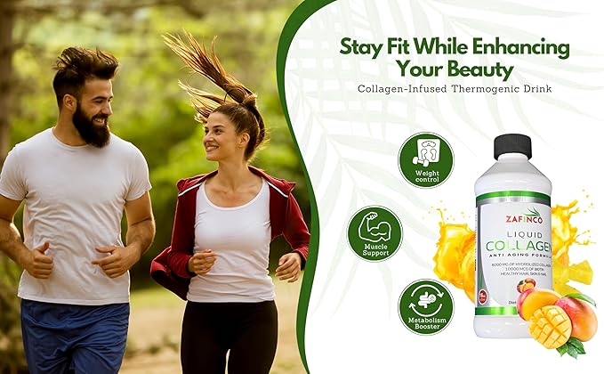 Best liquid collagen (mango flavor) US made &amp Lab tested sugar free premium peptides for women &amp men. powerful 10000 mcg Biotin+ 8000 mg hydrolyzed for anti aging glowing skin hair nail+ join
