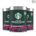 Starbucks Premium Instant Coffee Dark Roast Coffee Arabica Beans Three 3.17 oz Tins