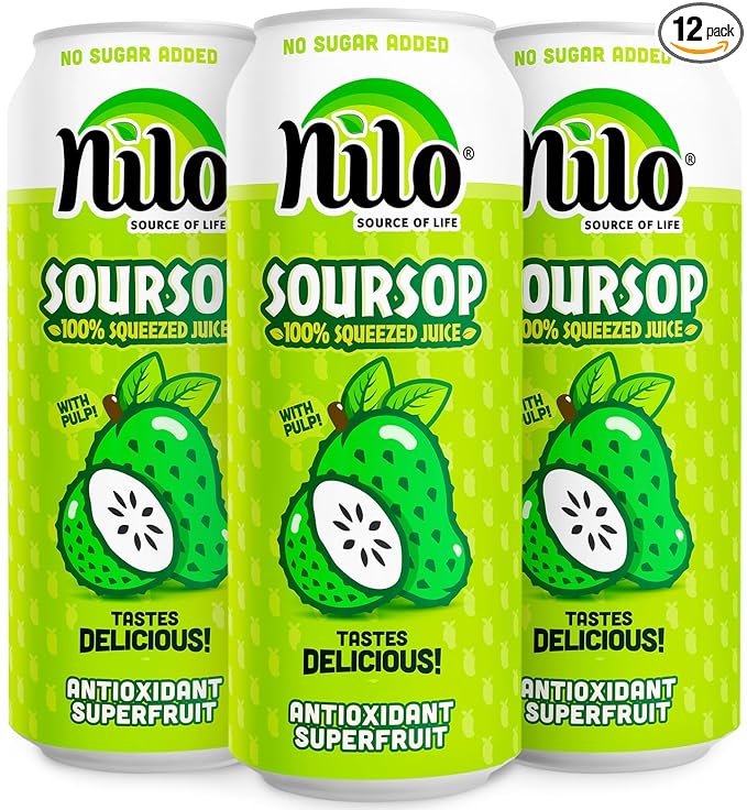 Nilo Soursop Juice with Pulp Natural 16.57 fl oz (Pack of 12)