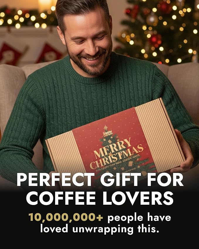 Christmas Coffee Gifts for Men &amp Women - 14 of the World's Finest Single Estate Specialty Coffees in Sampler Box for Coffee Lovers | Perfect Secret Santa Gift Set Idea with Unique Coffeebrewers