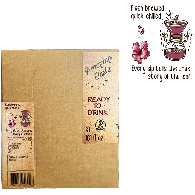 Better Than Cold Brew Hibiscus Tea 3L (101 Fl Oz) Bag in Box with Tap | Bold Tangy &amp Lightly Sweetened | Eco-Friendly Packaging