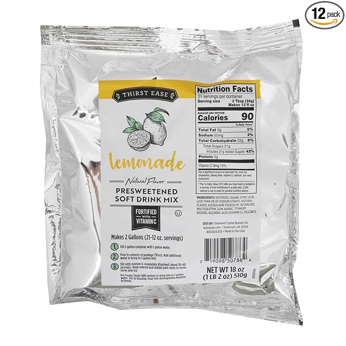 Thirst Ease Lemonade Drink Mix 18 Ounce - 12 per case.