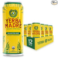 Yerba Madre Organic Yerba Mate Enlighten Mint 150mg Natural Caffeine Energy Drink Alternative No Jitters or Crash 15.5 Oz Cans (Pack of 12)